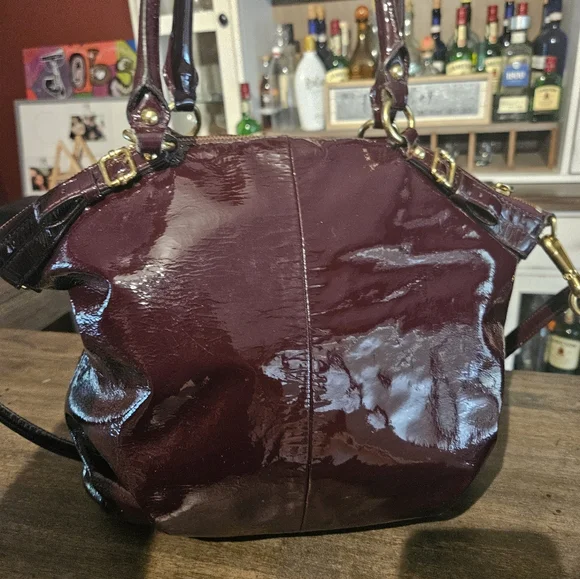 Coach Madison Lindsey Satchel With Matching Long Wallet Plum - Picture 4 of 16